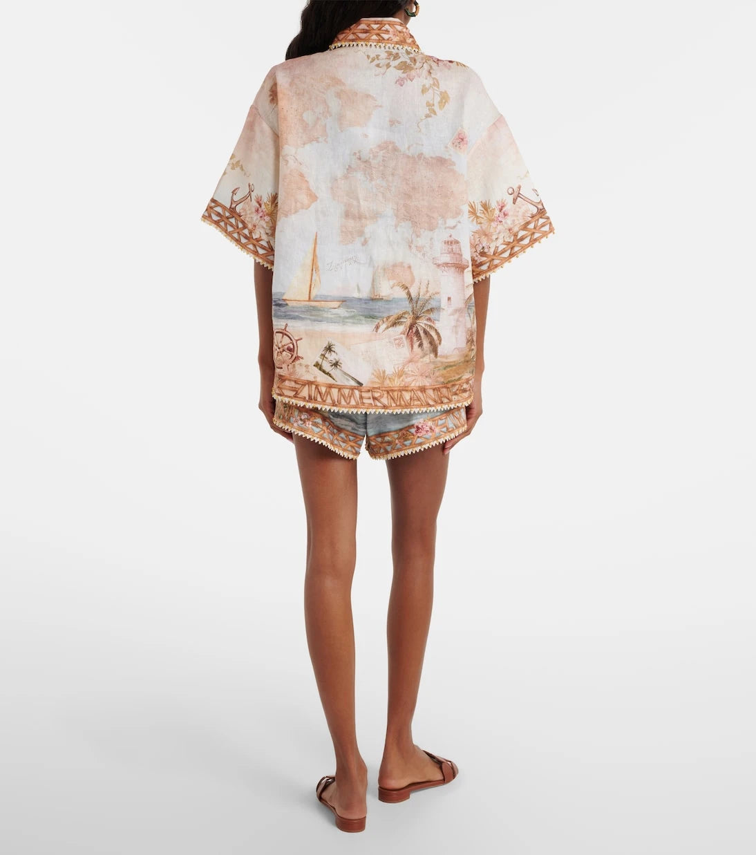 Zimmermann - Mahon printed linen shorts