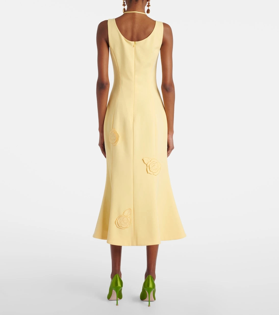 Leo Lin - Emily floral-appliqué midi dress
