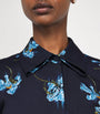 Emilia Wickstead Navy Cotton Floral Rubie Midi Dress