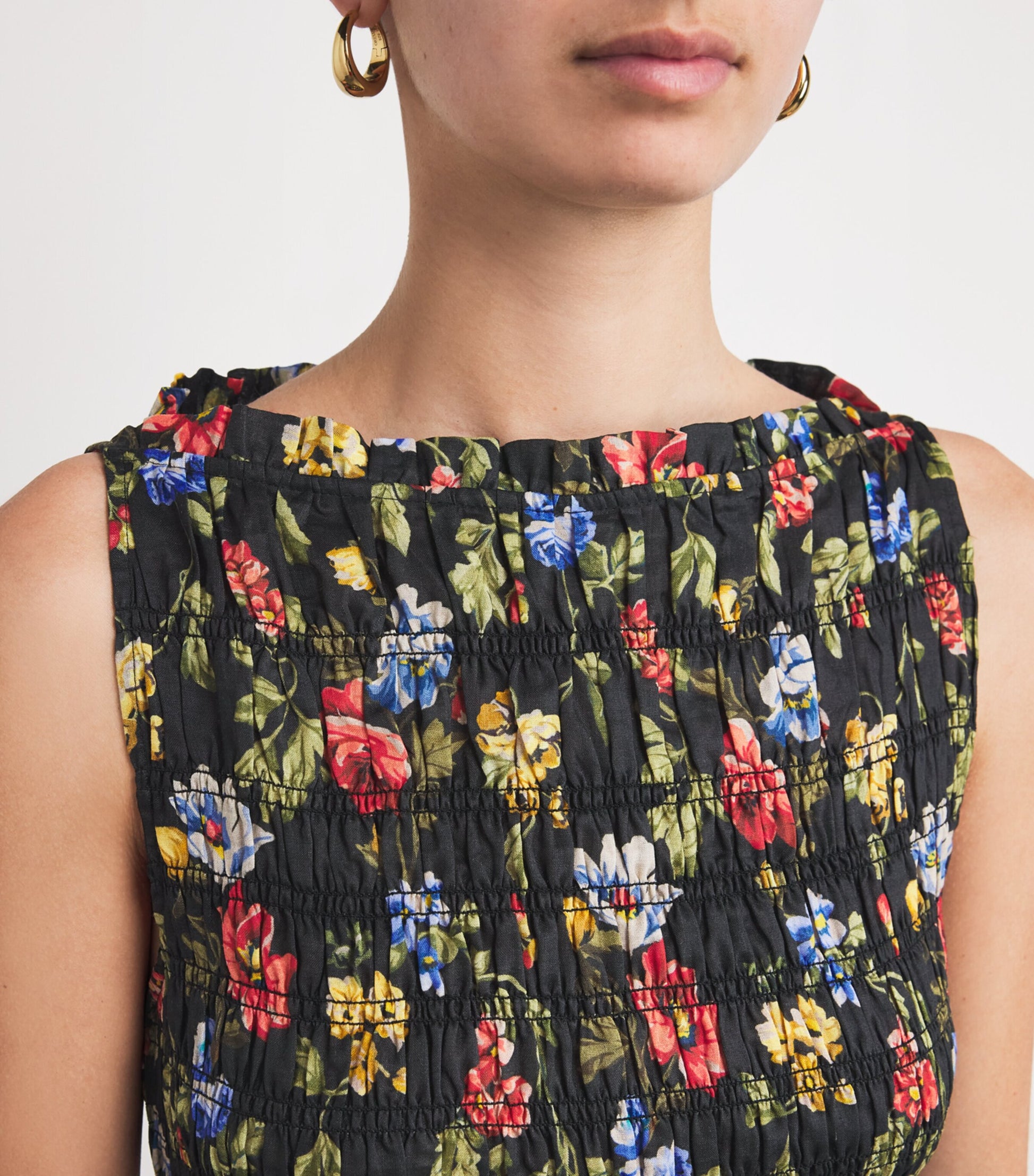 DÔEN Pink Ramie Floral Gianna Mini Dress