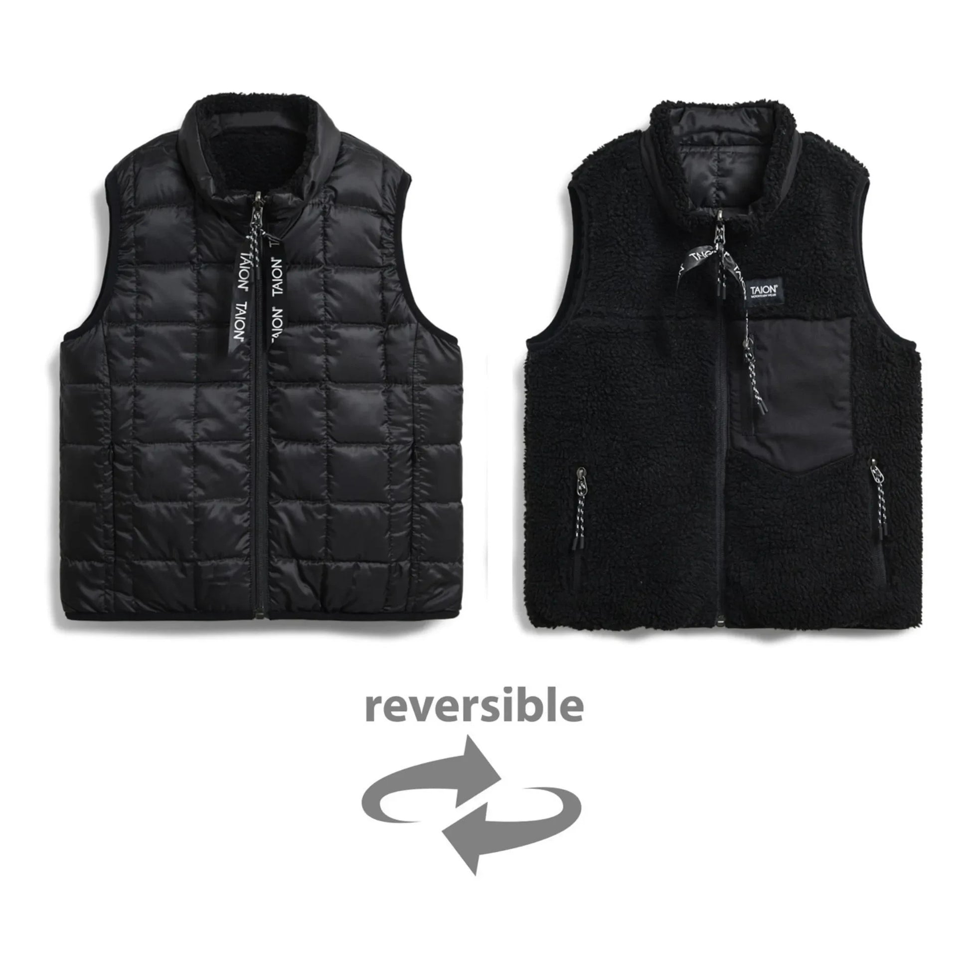 Taion - Down x Boa Mountain Reversible Sleeveless Jacket | Black