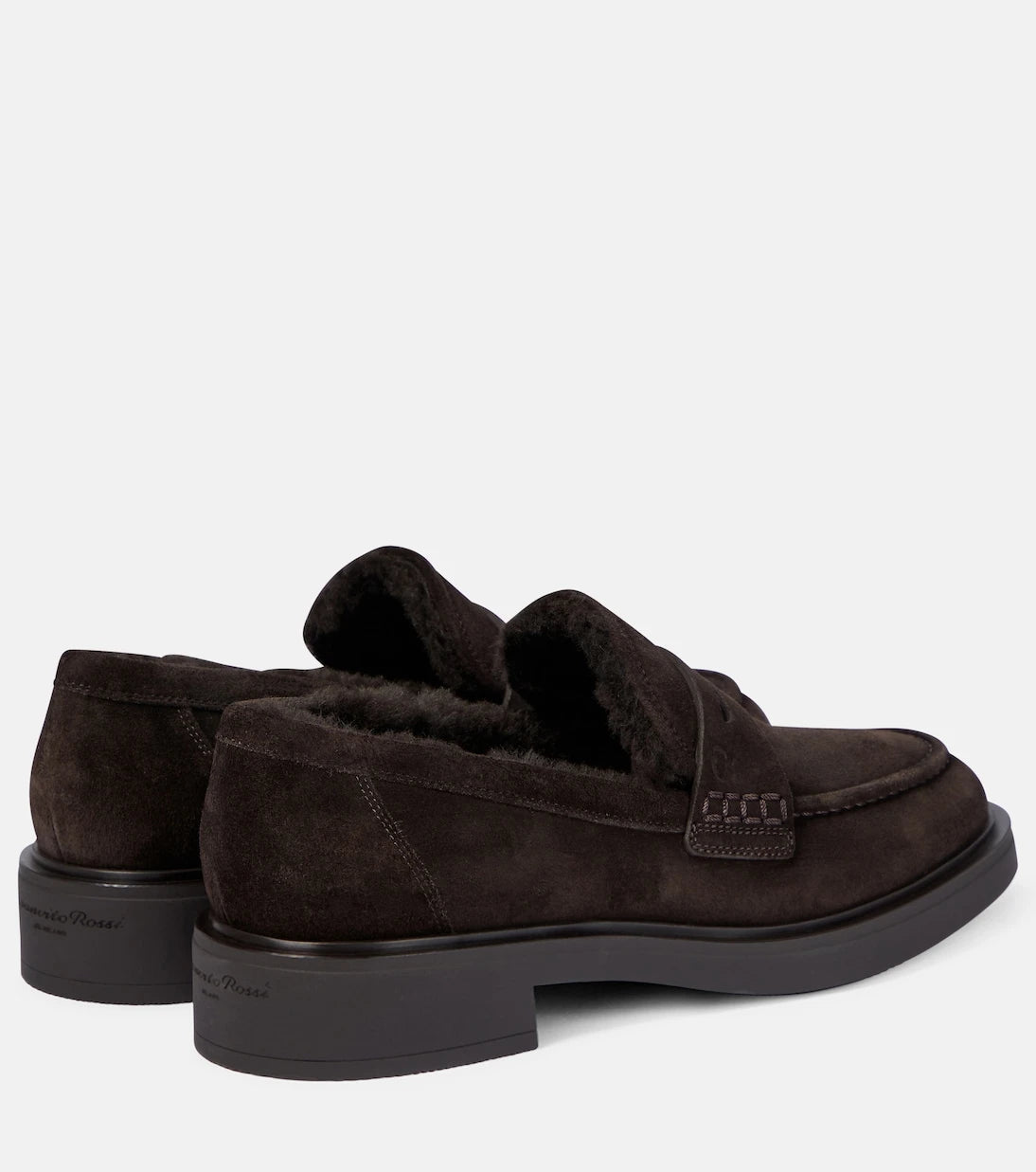 Gianvito Rossi - Harris shearling-lined suede loafers