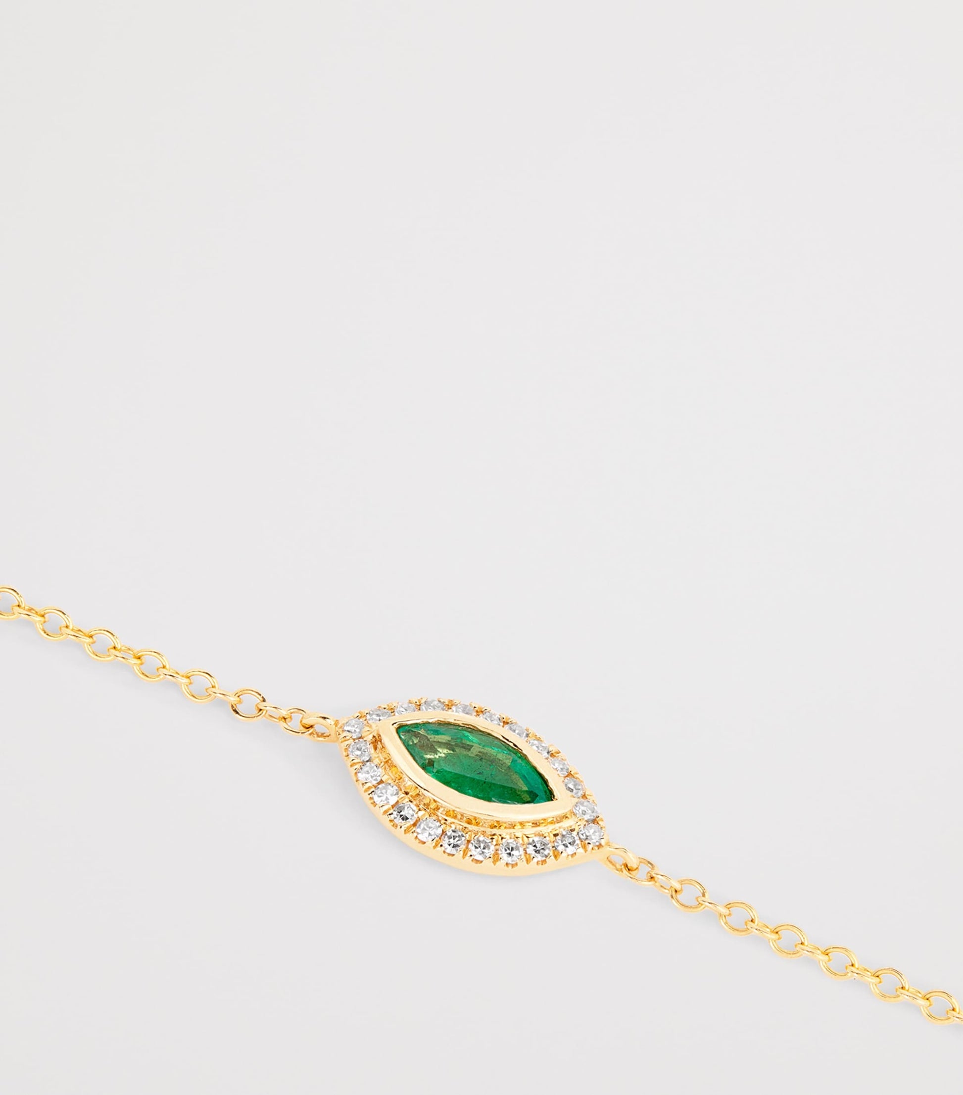 SHAY Yellow Gold, Diamond and Emerald Evil Eye Bracelet