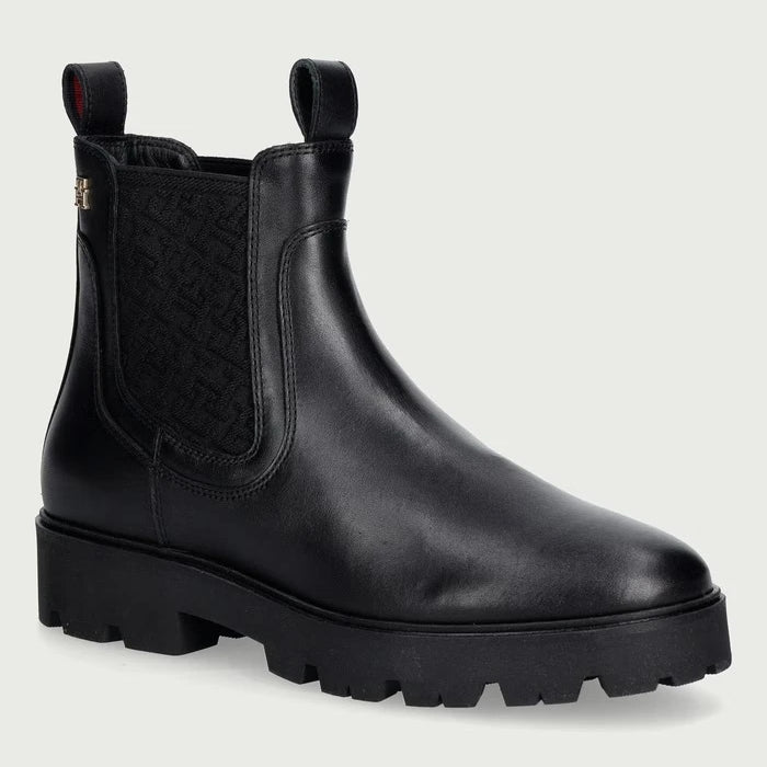 Kadın deri Chelsea bot TH MONOGRAM LEATHER CHELSEA BOOT