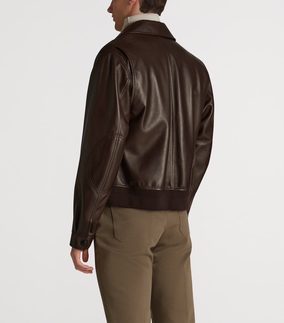Brown Leather Flight Jacket