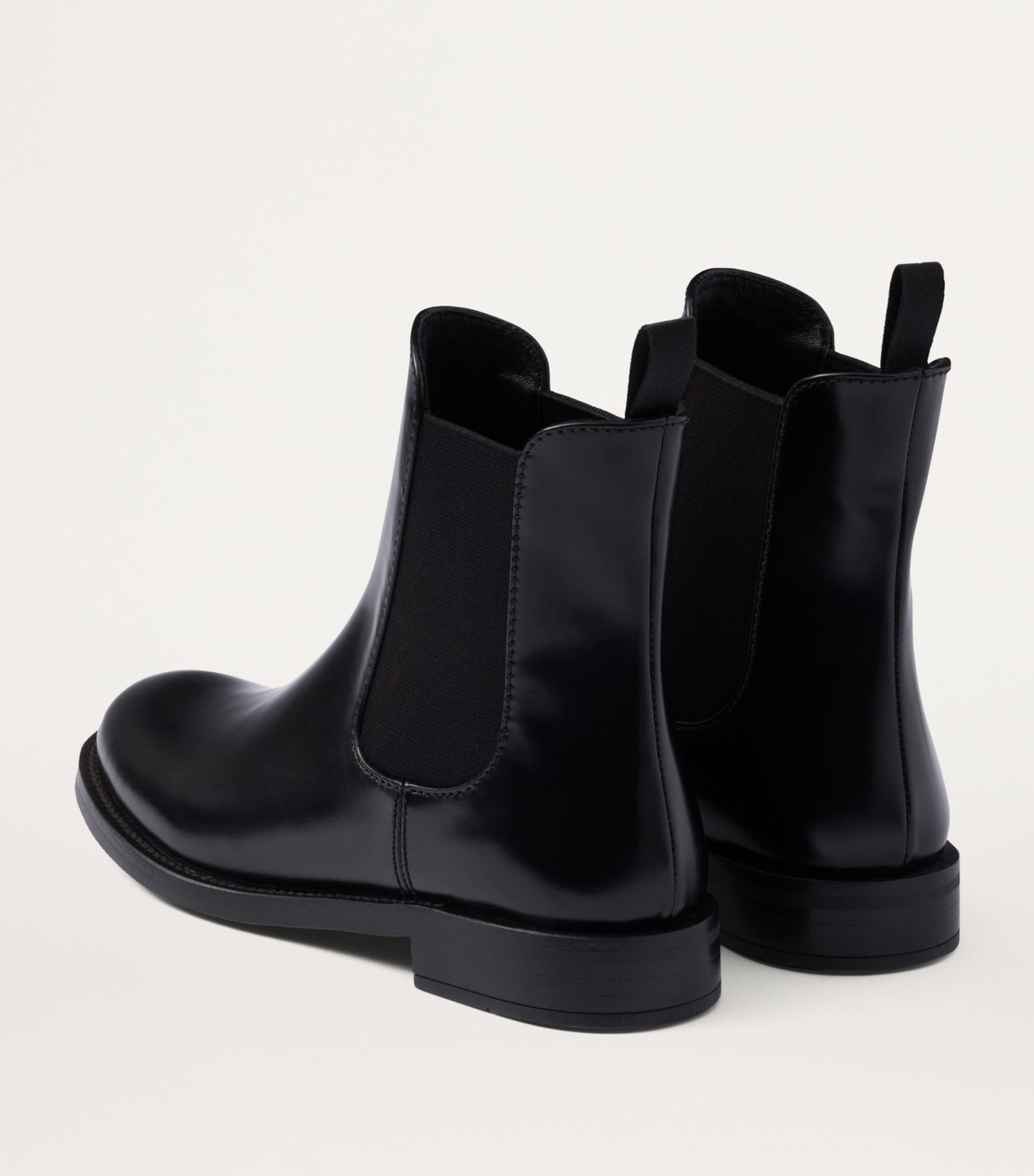 Prada Black Brushed Leather Ankle Boots