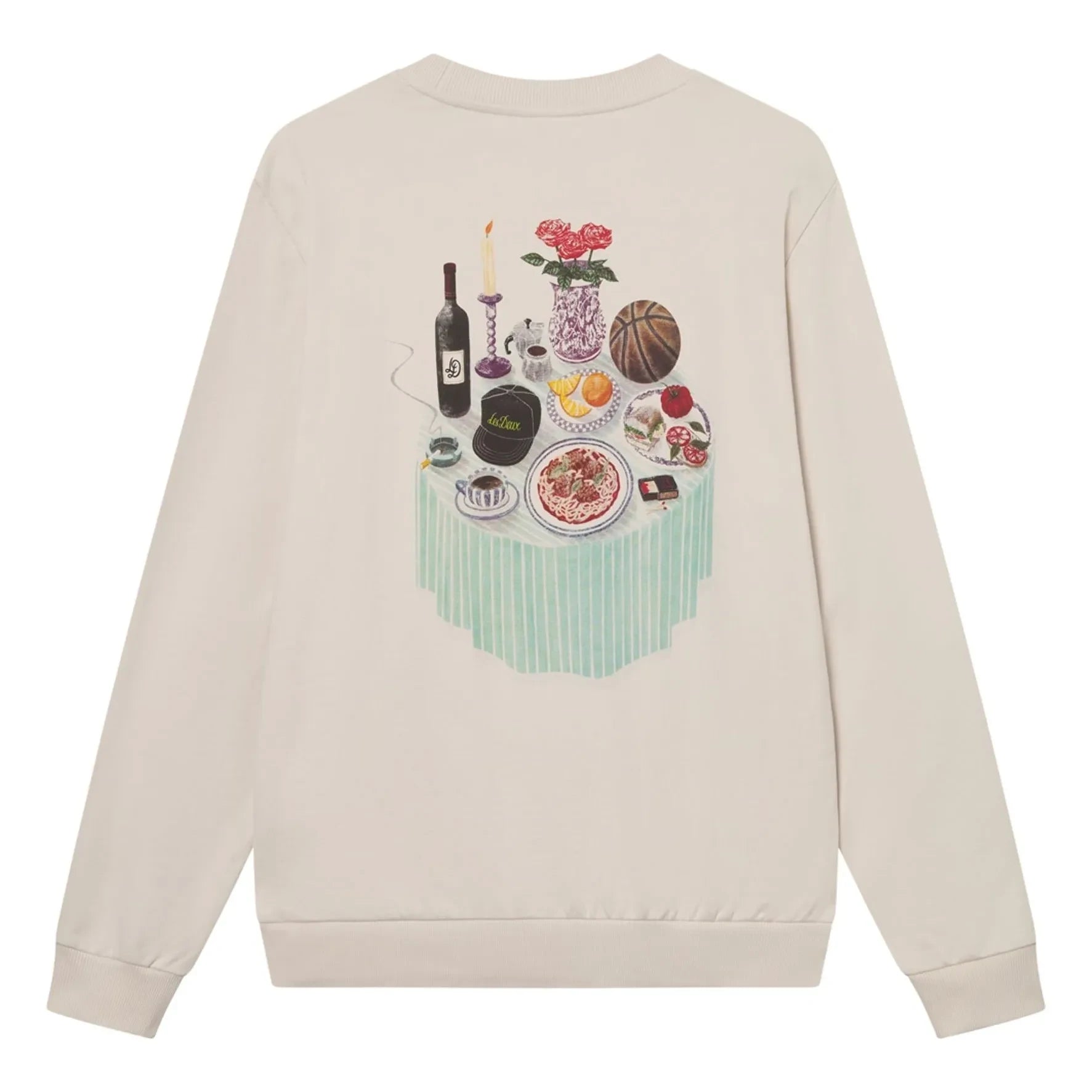 Les Deux - Cole Table Cotton Organic Round Neck Sweater | Ivory