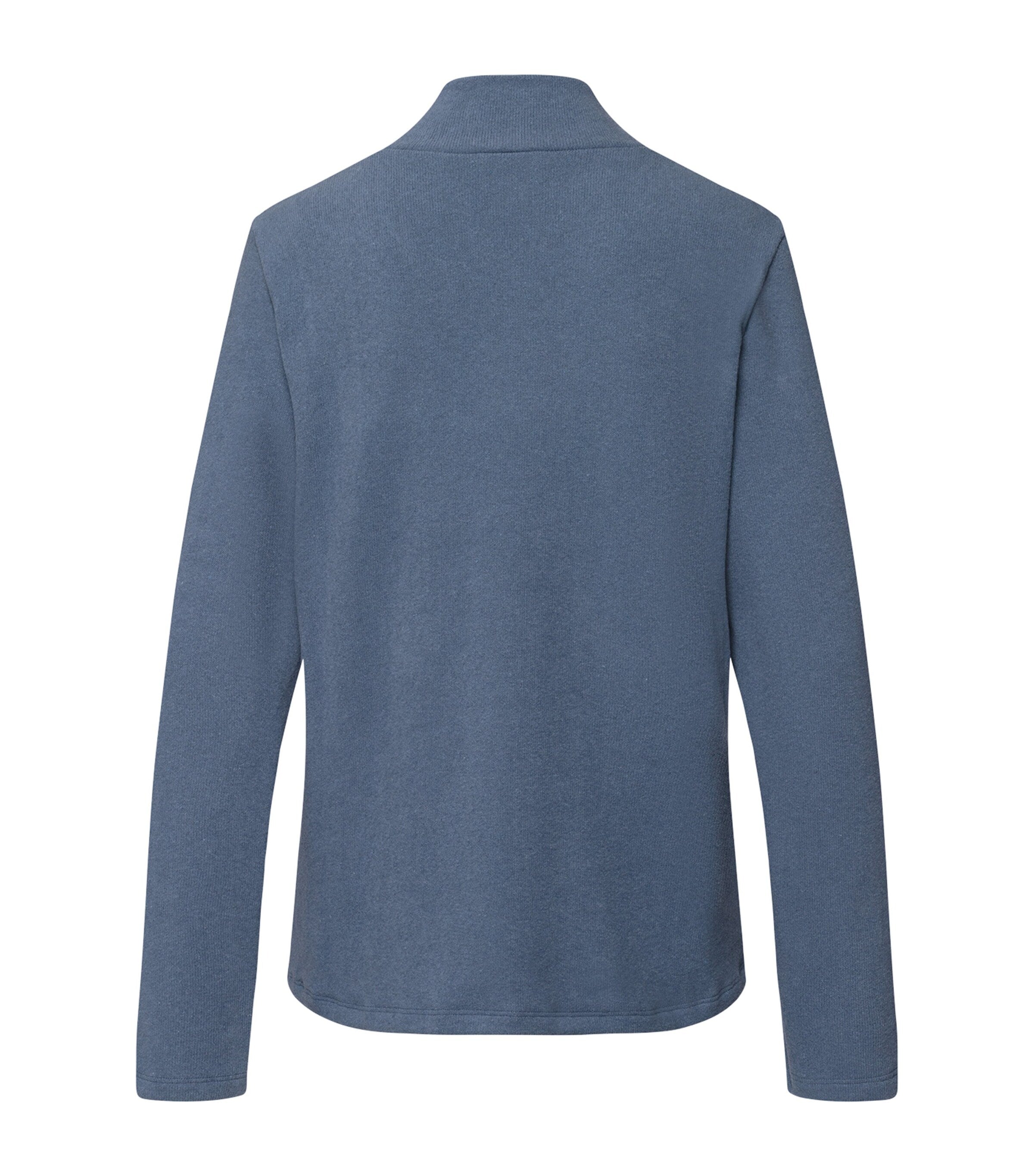 Blue Cotton-Blend Easy Wear Pullover