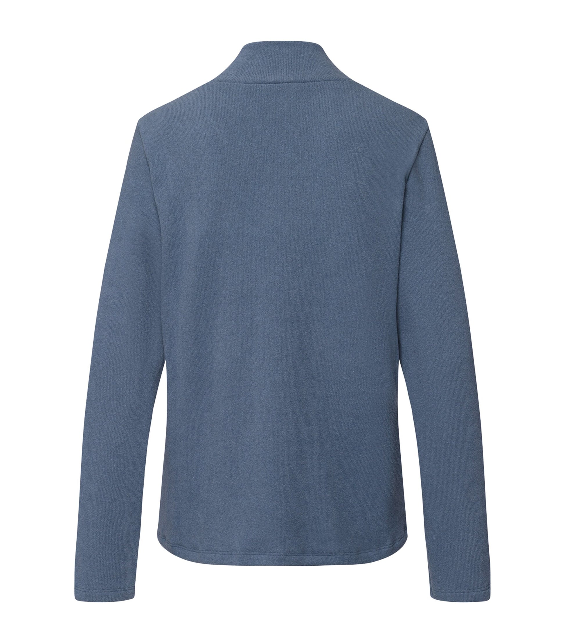 Blue Cotton-Blend Easy Wear Pullover