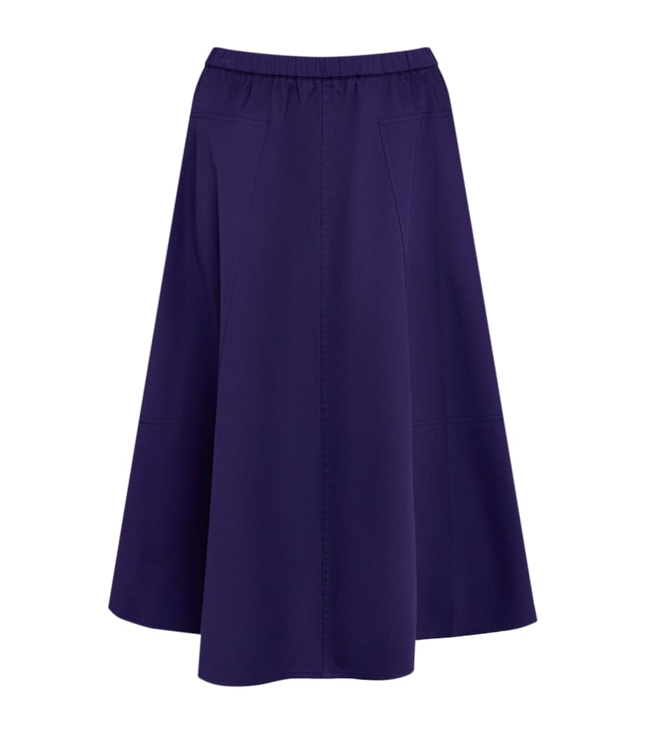 Vince Purple Flared Midi Skirt