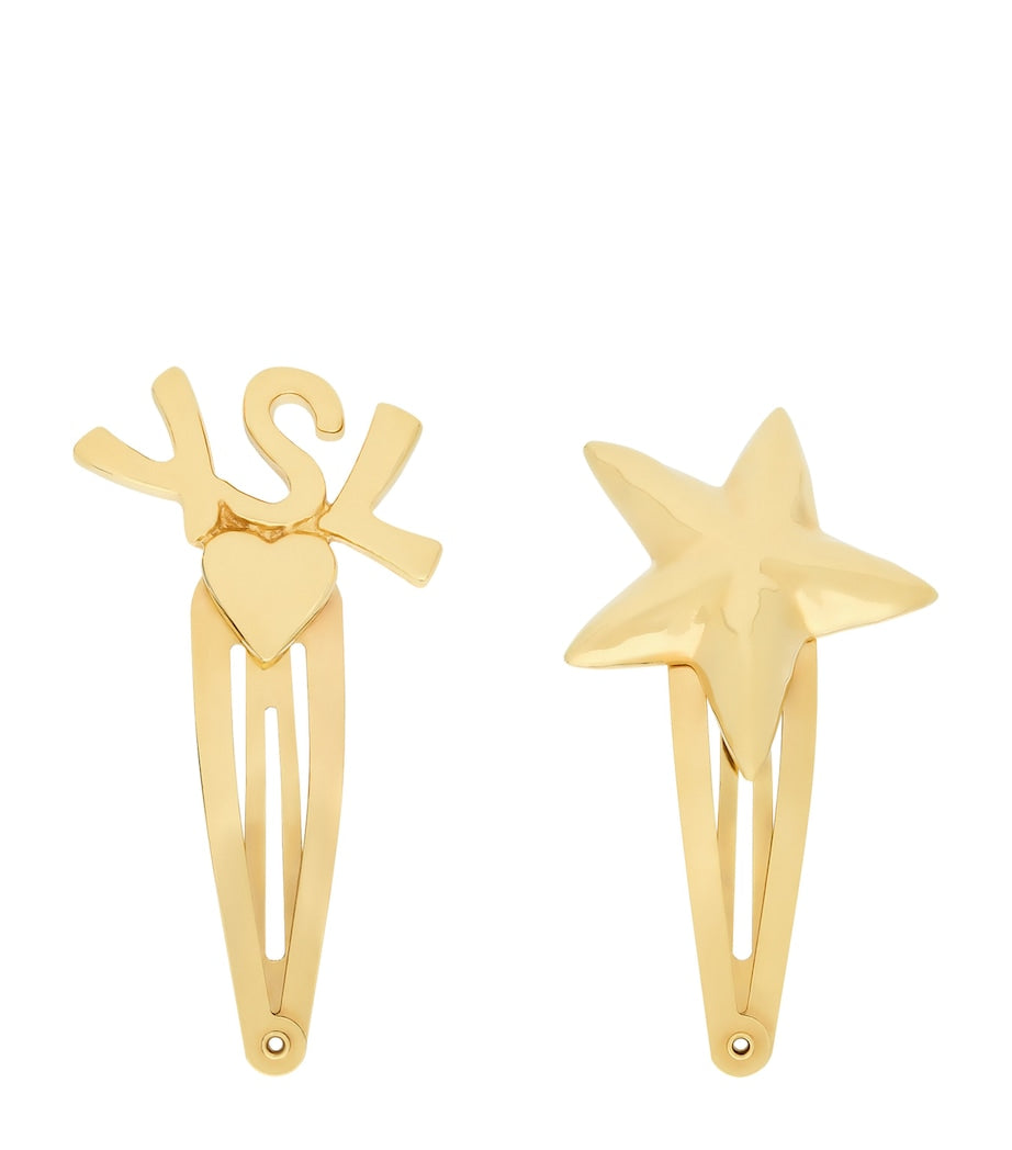 Metallic Charms Hair Clips (Set of 2)