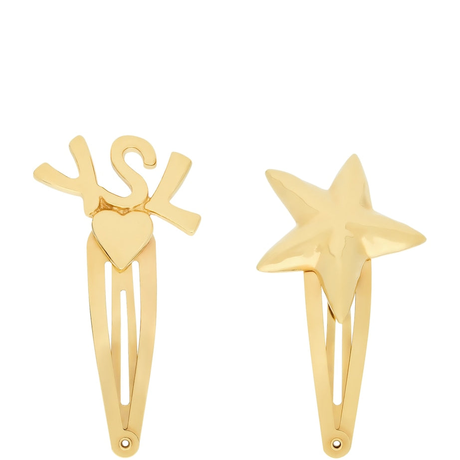 Metallic Charms Hair Clips (Set of 2)
