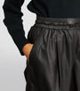 Leather Wide-Leg Trousers
