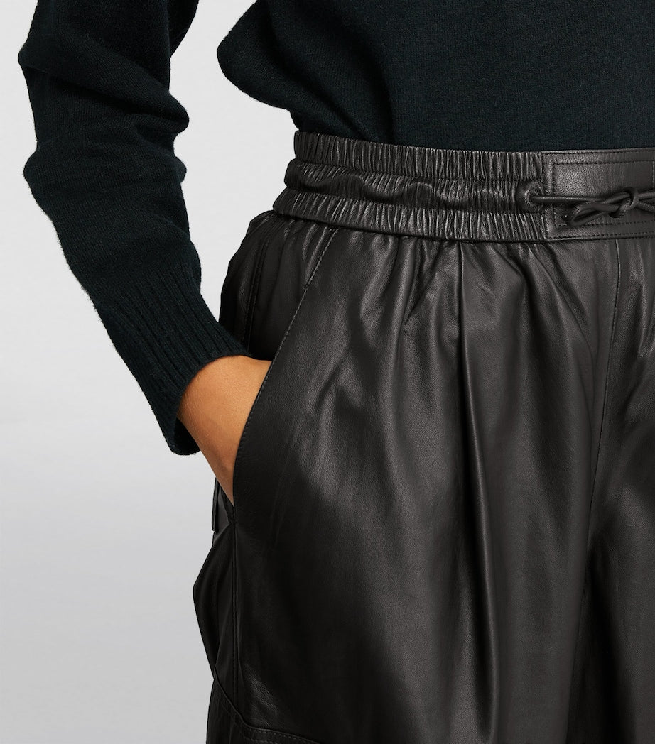 Leather Wide-Leg Trousers