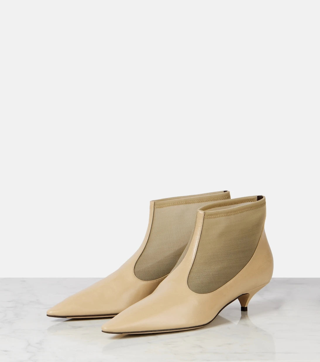 The Row - Leather and mesh ankle boots