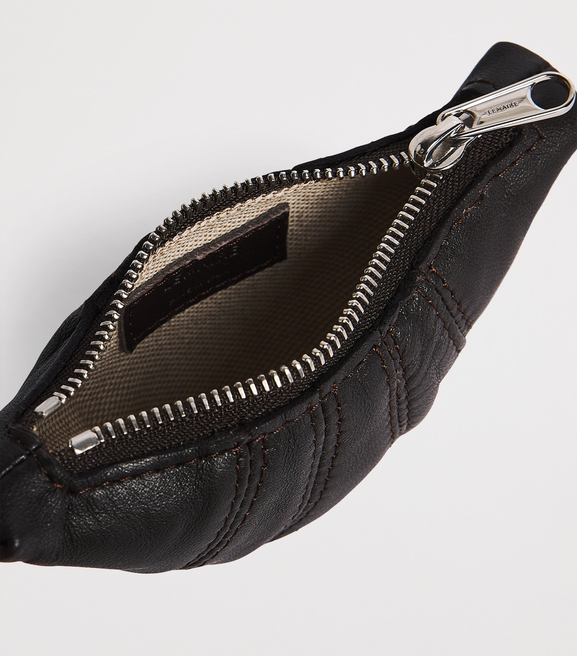 Lemaire Brown Nappa Leather Croissant Keyring