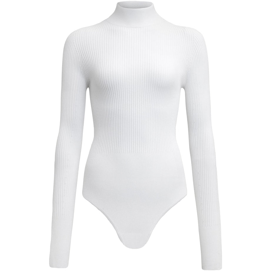 Alaïa White High-Neck Bodysuit