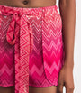 Missoni Red Silk Zigzag Shorts