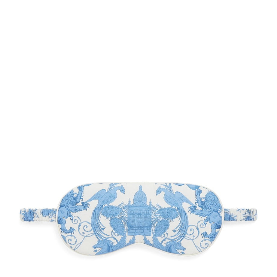 Blue Cotton Menagerie Print Sleep Mask