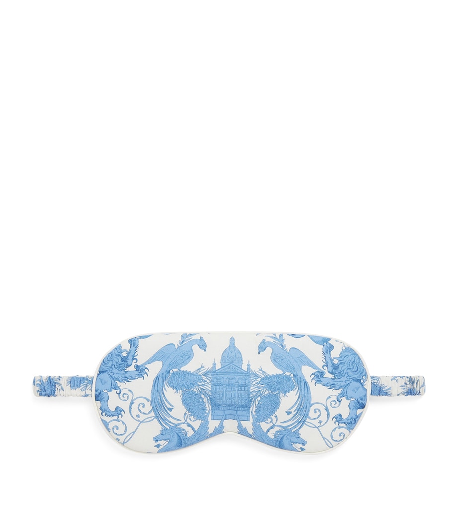 Blue Cotton Menagerie Print Sleep Mask