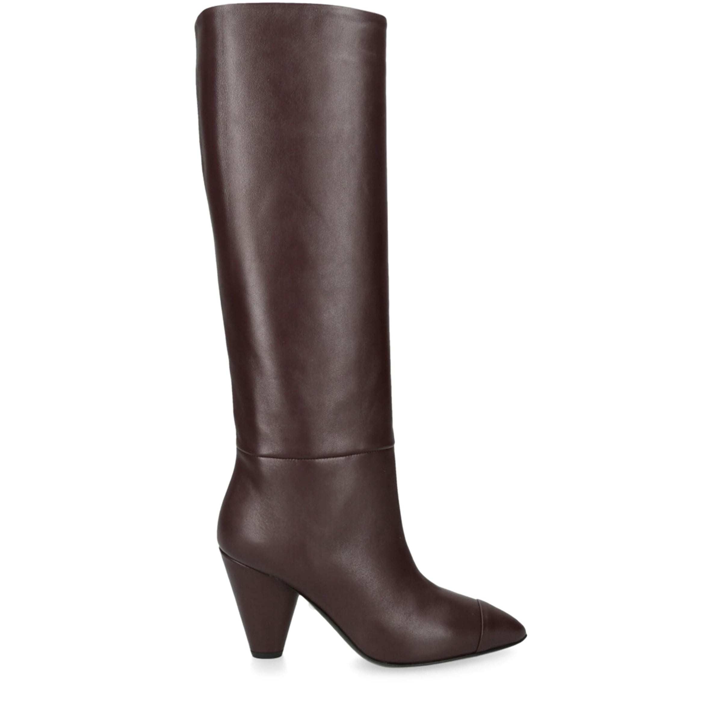 Alevi Burgundy Leather Naty Knee-High Boots 85