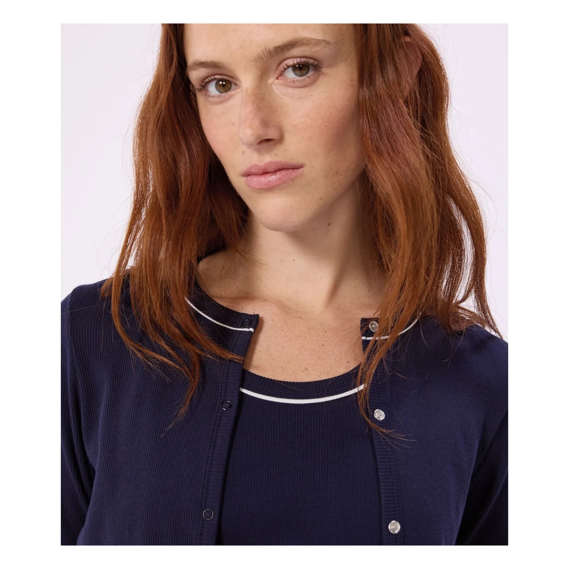 Petit Bateau - Plain ribbed cardigan | Navy blue