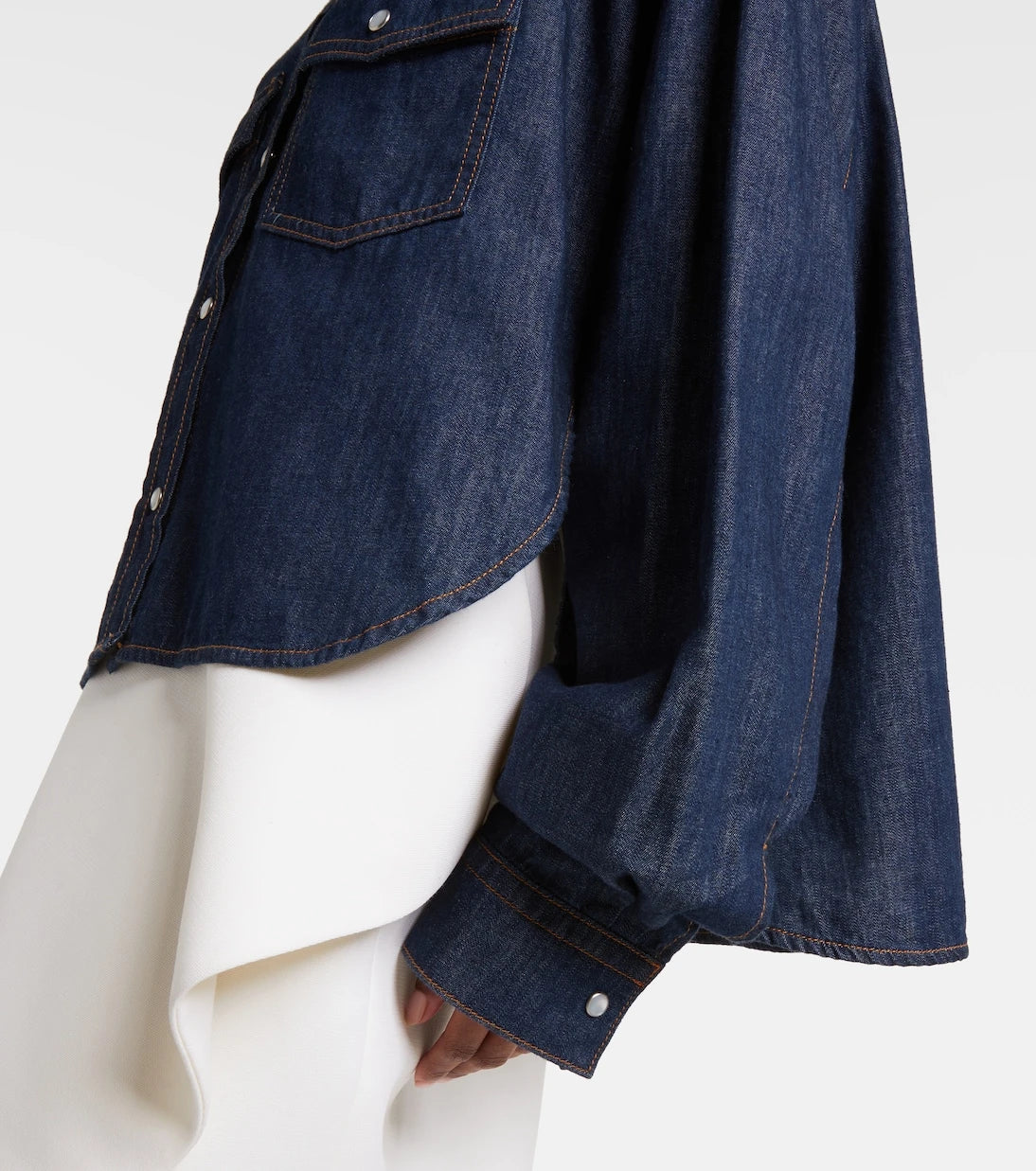 Khaite - Grenon asymmetric denim shirt