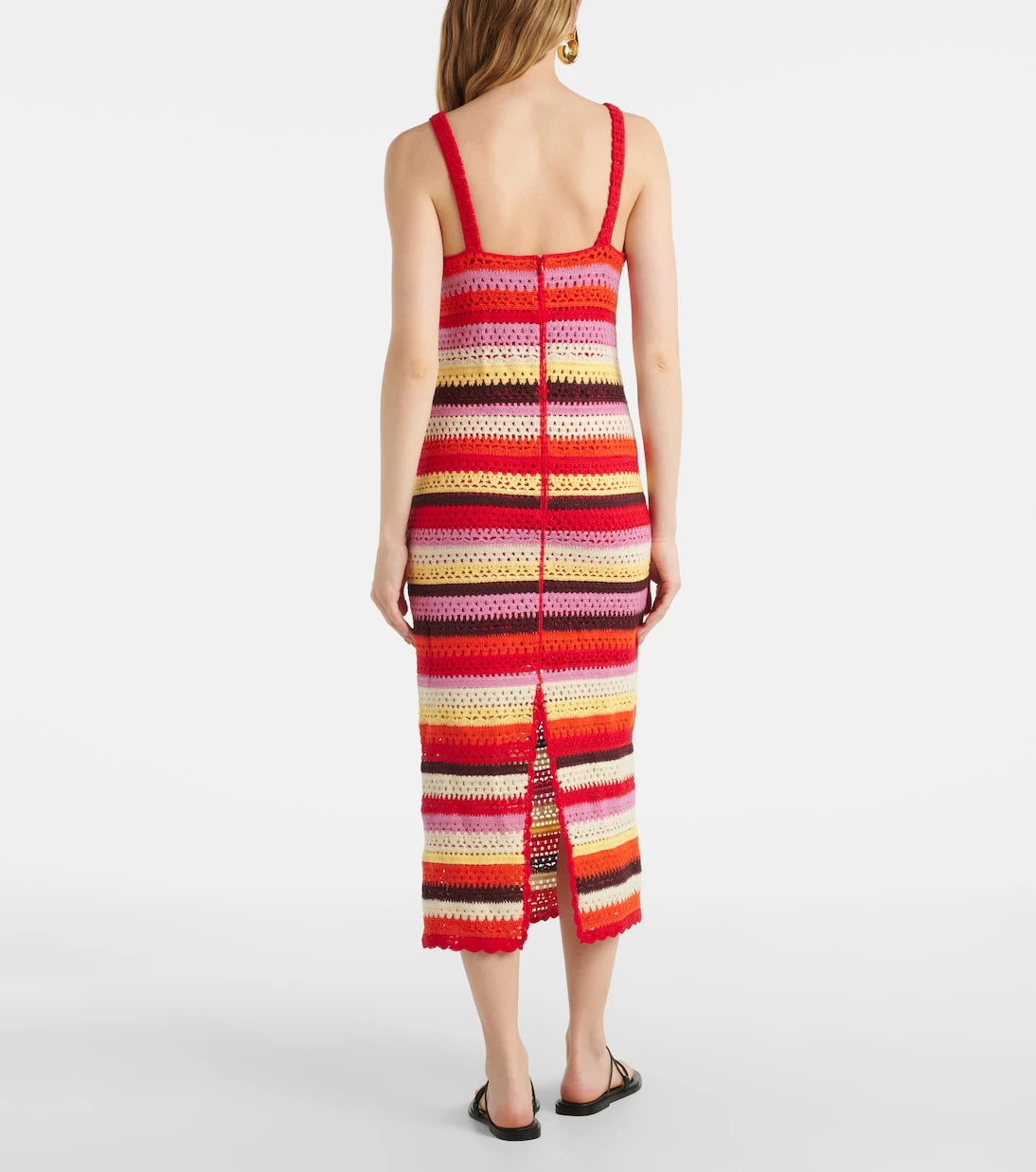 Farm Rio - Striped crochet midi dress