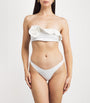 Maygel Coronel White Ruched Yojaira Halterneck Swimsuit