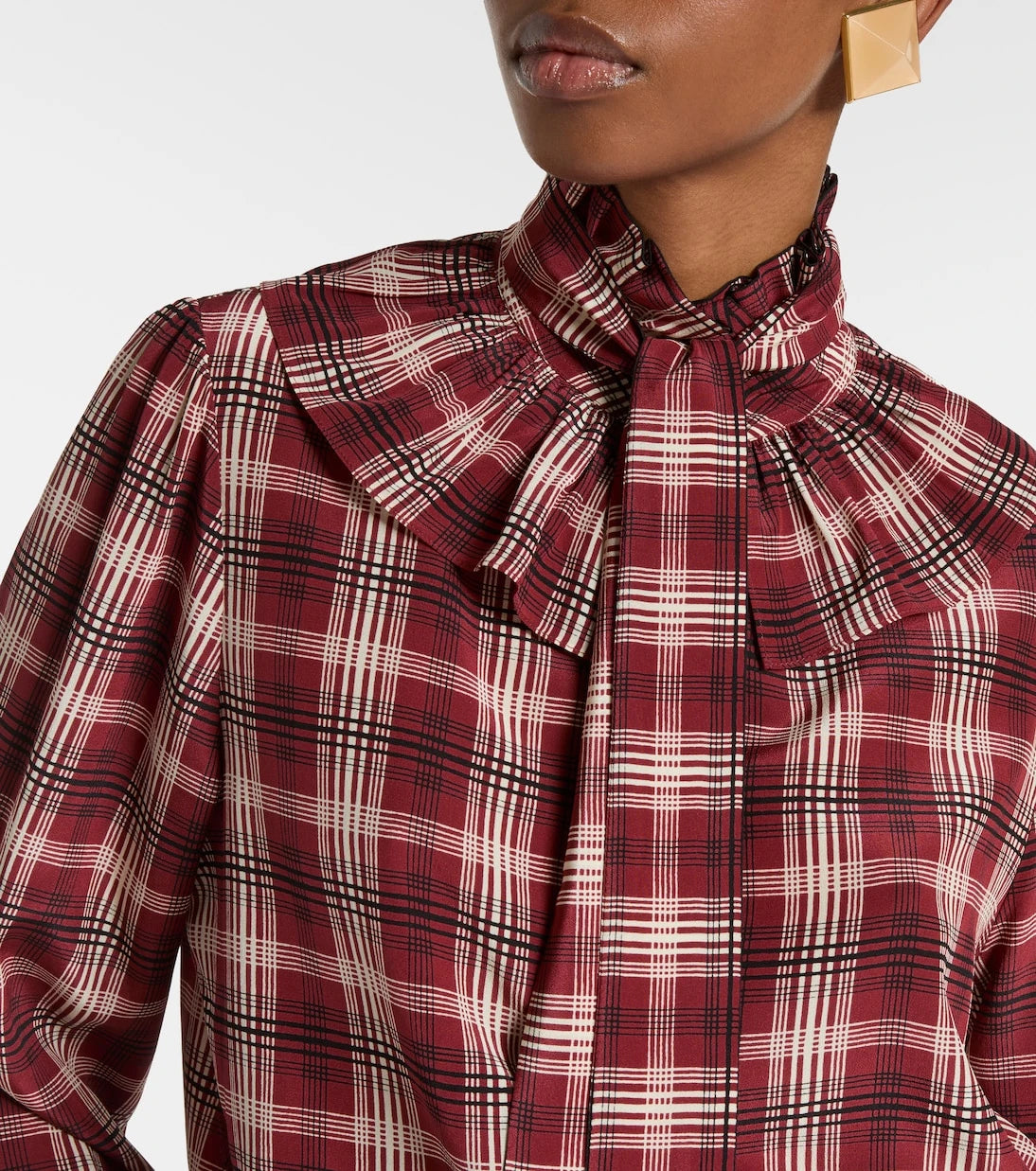Saint Laurent - Checked silk blouse