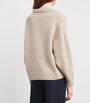 Weekend Max Mara Beige Virgin Wool Open-Collar Sweater