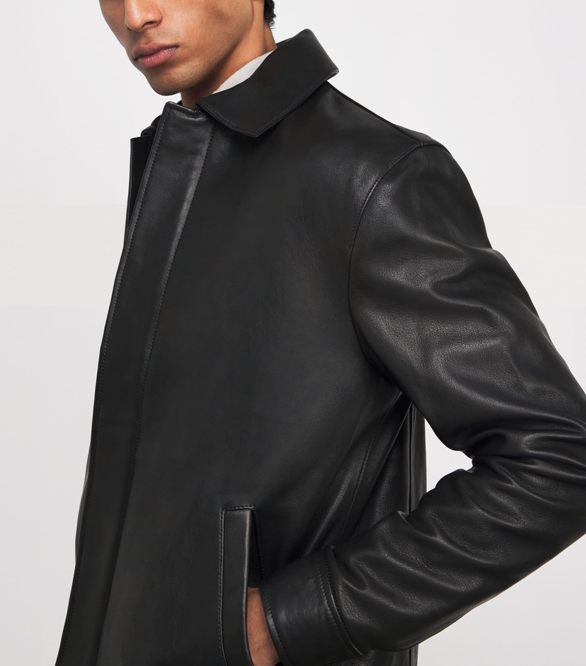Simkhai Black Leather Landon Jacket