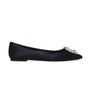 Satin Flower Strass Ballet Flats