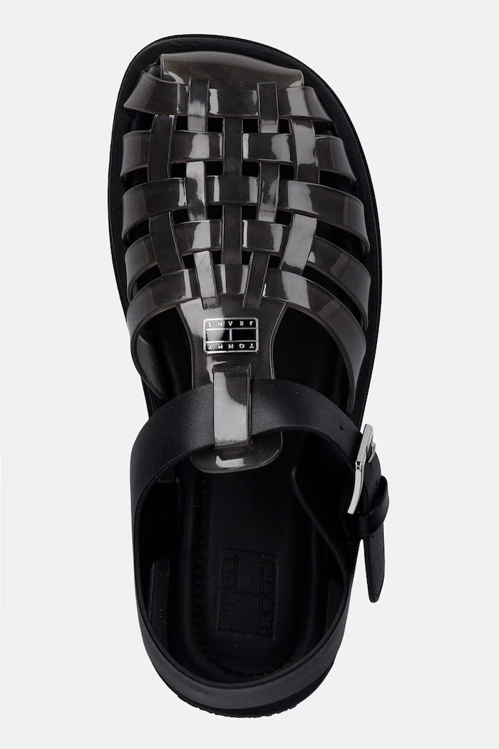Tommy Jeans açık topuklu sandalet ayakkabı kadın TJW JELLY FISHERMAN SANDAL