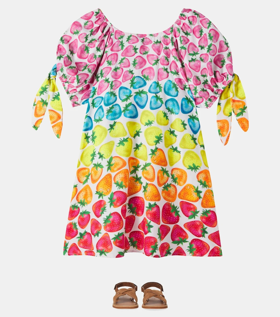 Fábula - Morango Rainbow printed dress