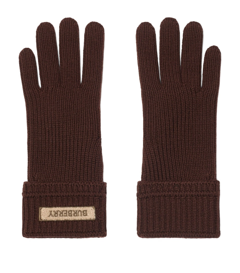 Wool-Blend Logo Gloves