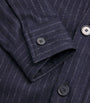 NN07 Navy Wool-Blend Stripe Overshirt