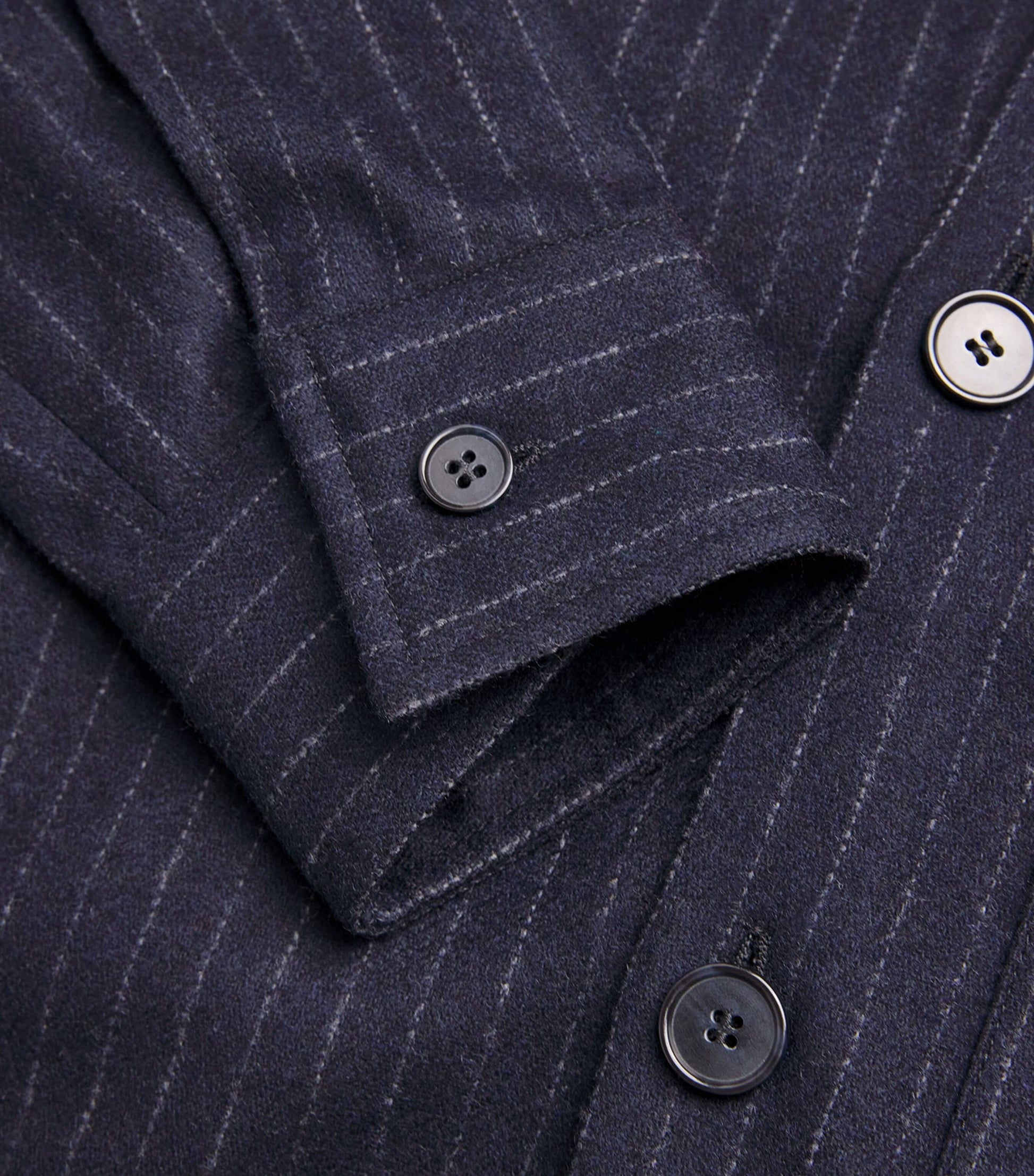 NN07 Navy Wool-Blend Stripe Overshirt