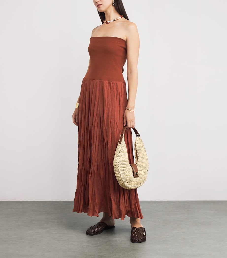 Johanna Ortiz Brown Light and Sound Hybrid Maxi Skirt