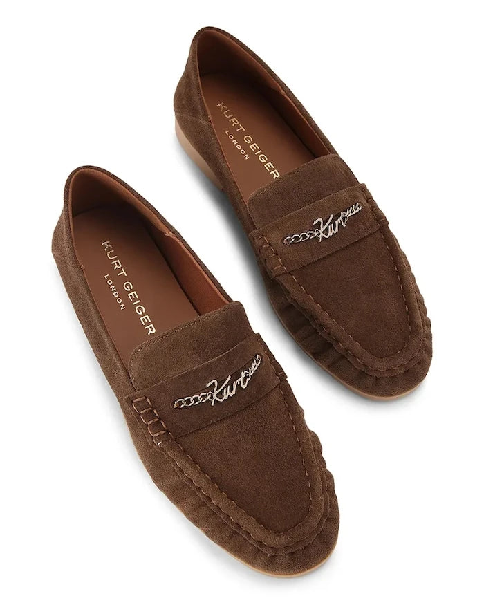 Kurt Geiger London Kadın Süet Loafer Kurt Charm Loafer Brown