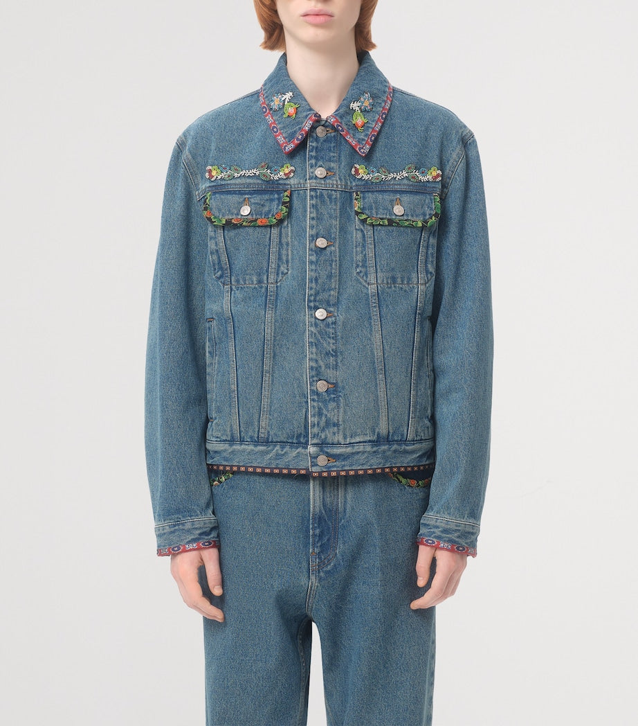 Valentino Blue Embellished Denim Jacket