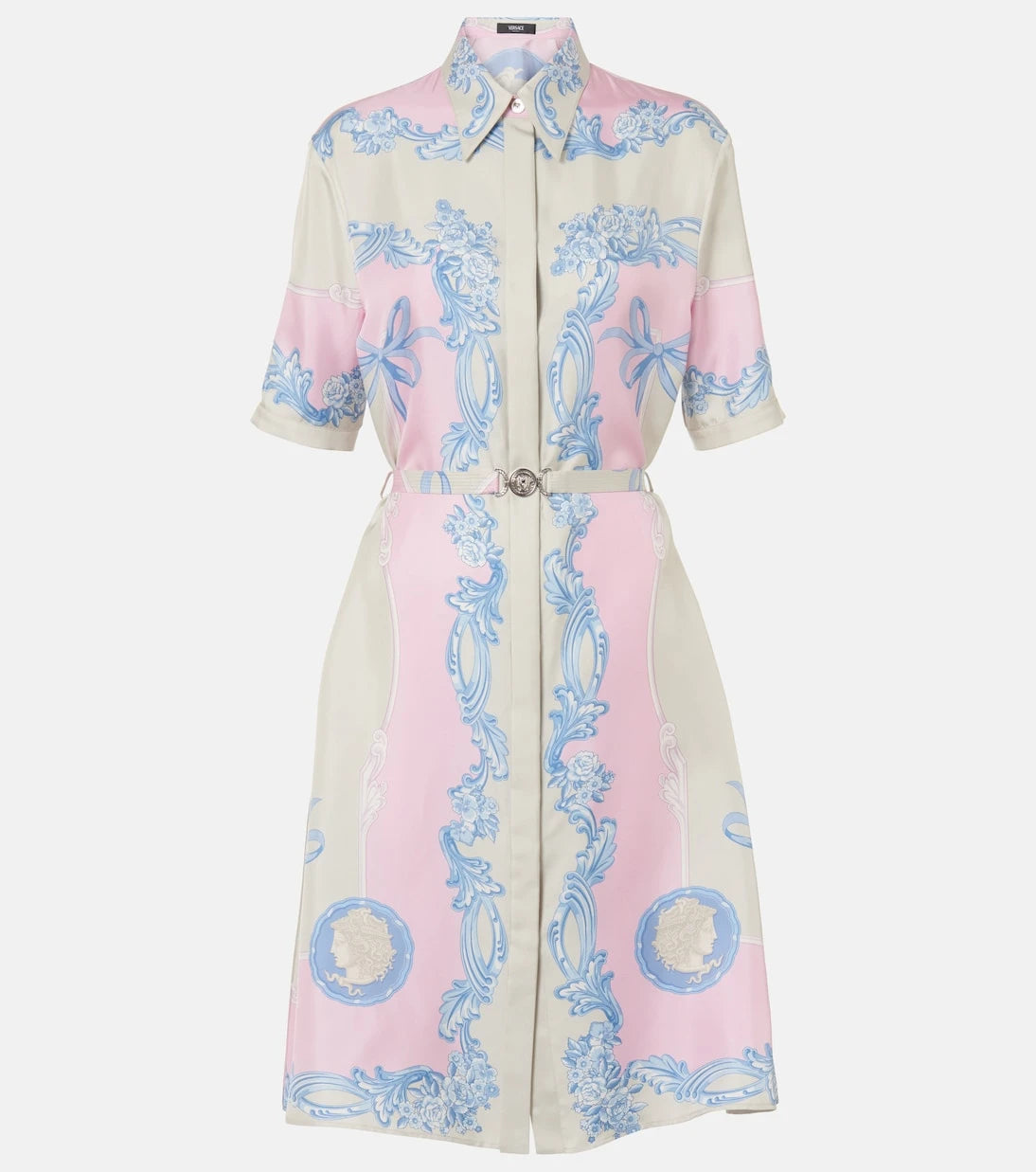Versace - Floral silk shirt dress