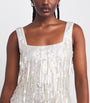 STAUD White Sequin Le Sable Mini Dress