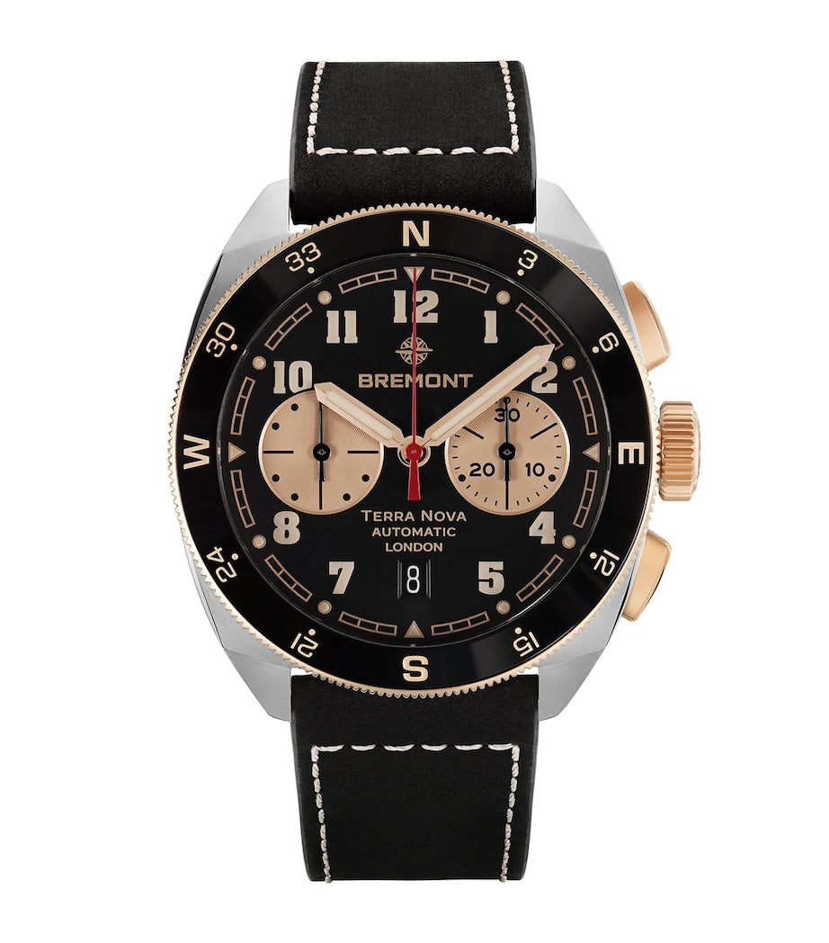 Bremont x Jimmy Chin Sterling Silver and Rose Gold Terra Nova Chronograph Watch 42.5mm