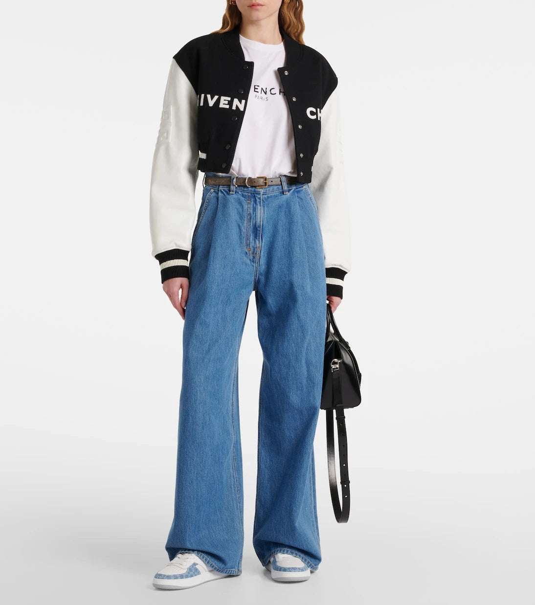 Givenchy - G Move leather and denim sneakers