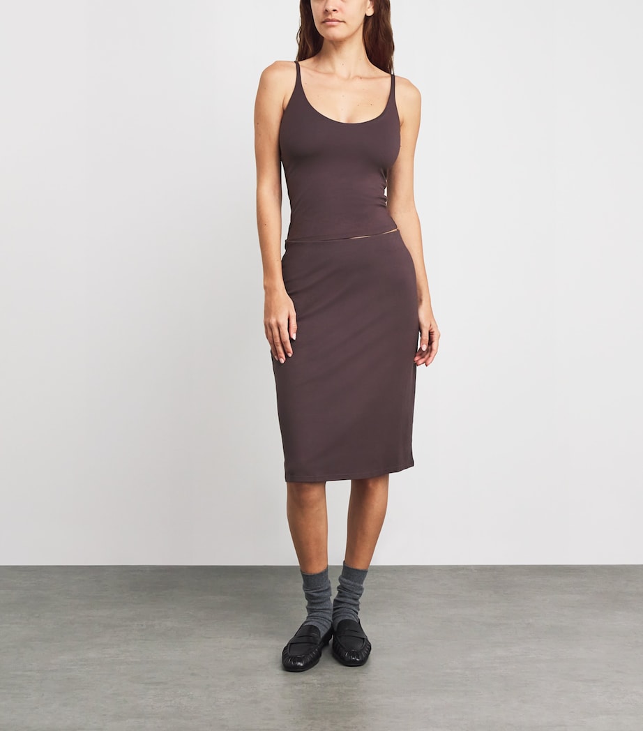 Burgundy Soft Lounge Midi Skirt