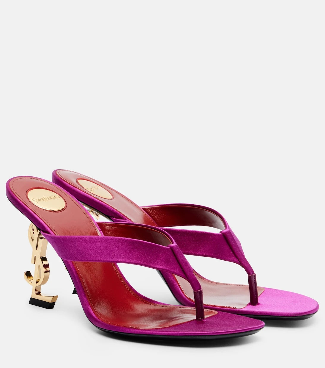 Saint Laurent - Opyum crêpe satin thong sandals
