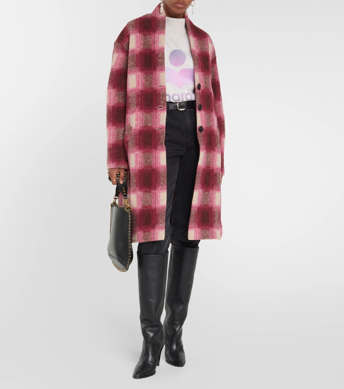 Marant Etoile - Gabriel checked wool-blend coat