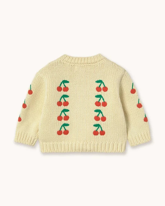 Бебешка памучна жилетка Tinycottons MINI CHERRIES KNITTED BABY CARDIGAN