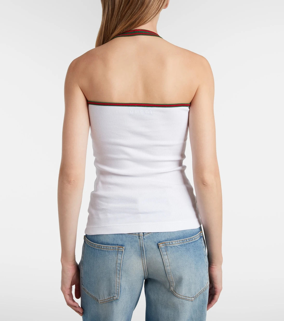 Gucci - Web Stripe cotton-blend jersey top